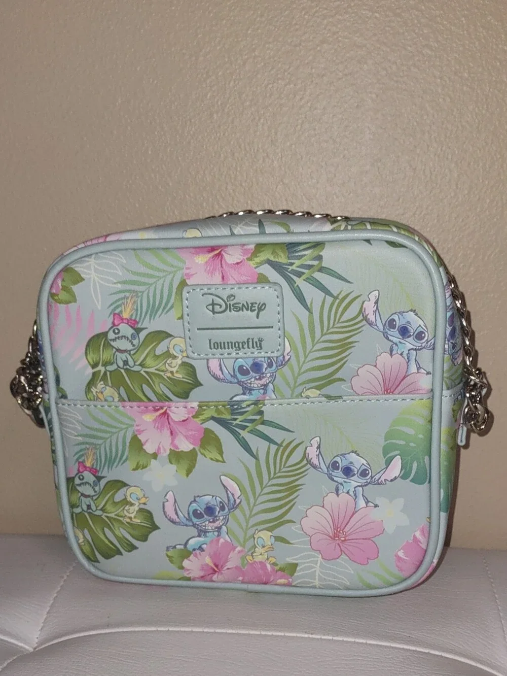 Loungefly Disney Stitch Duck Flower Square Crossbody Bag ...Approx 8